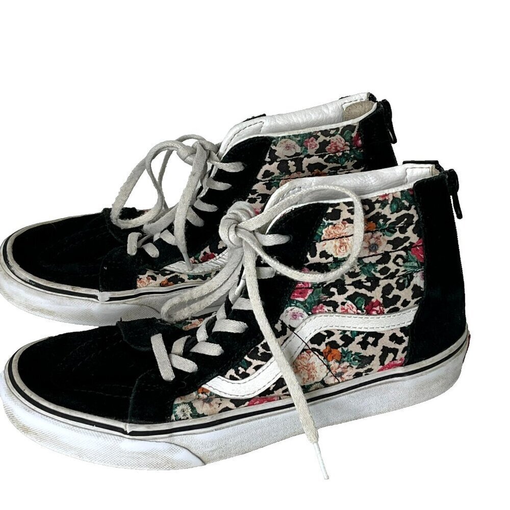 Vans Girls Sneaker Hi-Top Zip Back Floral Garden US 5.5 Juniors style 507698